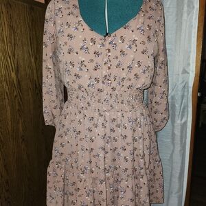 Chic Long Sleeve Floral Dress